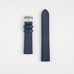 Blue Mayfair Subtle Quick Release watch strap, laid flat with its buckle