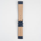 Blue Mayfair Subtle Quick Release watch strap, buckled, back view