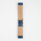 Alligator Value Padded Blue Watch Strap, underside showing the lining