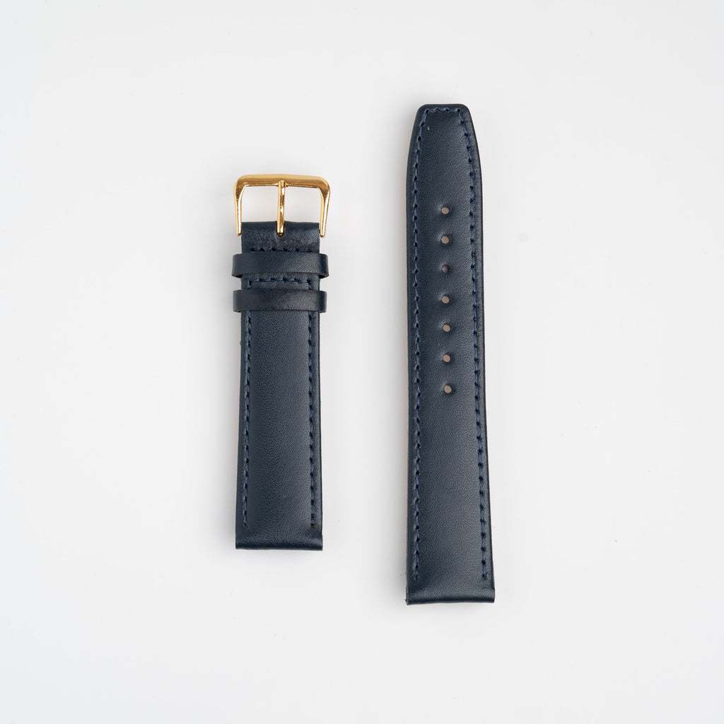 Calf Value Blue Watch Strap, both pieces laid flat