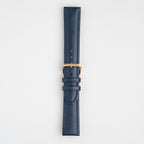 Buffalo Value Padded Blue Watch Strap, buckled up, front view