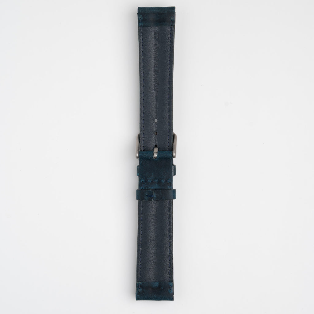 Submerge Double Ridge Blue Watch Strap, underside showing the lining
