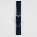 Submerge Extent Blue & White Watch Strap, buckled up, front view