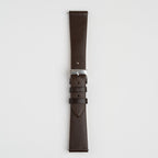 Taper Brown Watch Strap, buckled up, front view