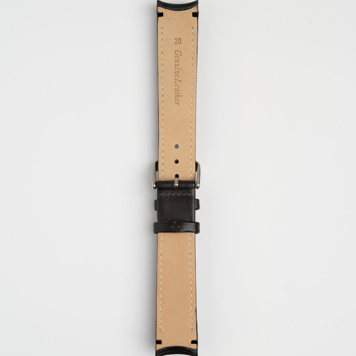 Smooth Curved Brown Watch Strap
