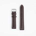 Windsor Bold Dark Brown Watch Strap, both pieces laid flat