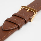 Buffalo Value XL Brown Watch Strap, close-up of the buckle and keepers