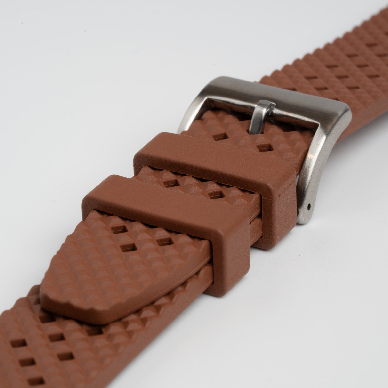 Hex FKM Quick Release Rubber Brown Watch Strap