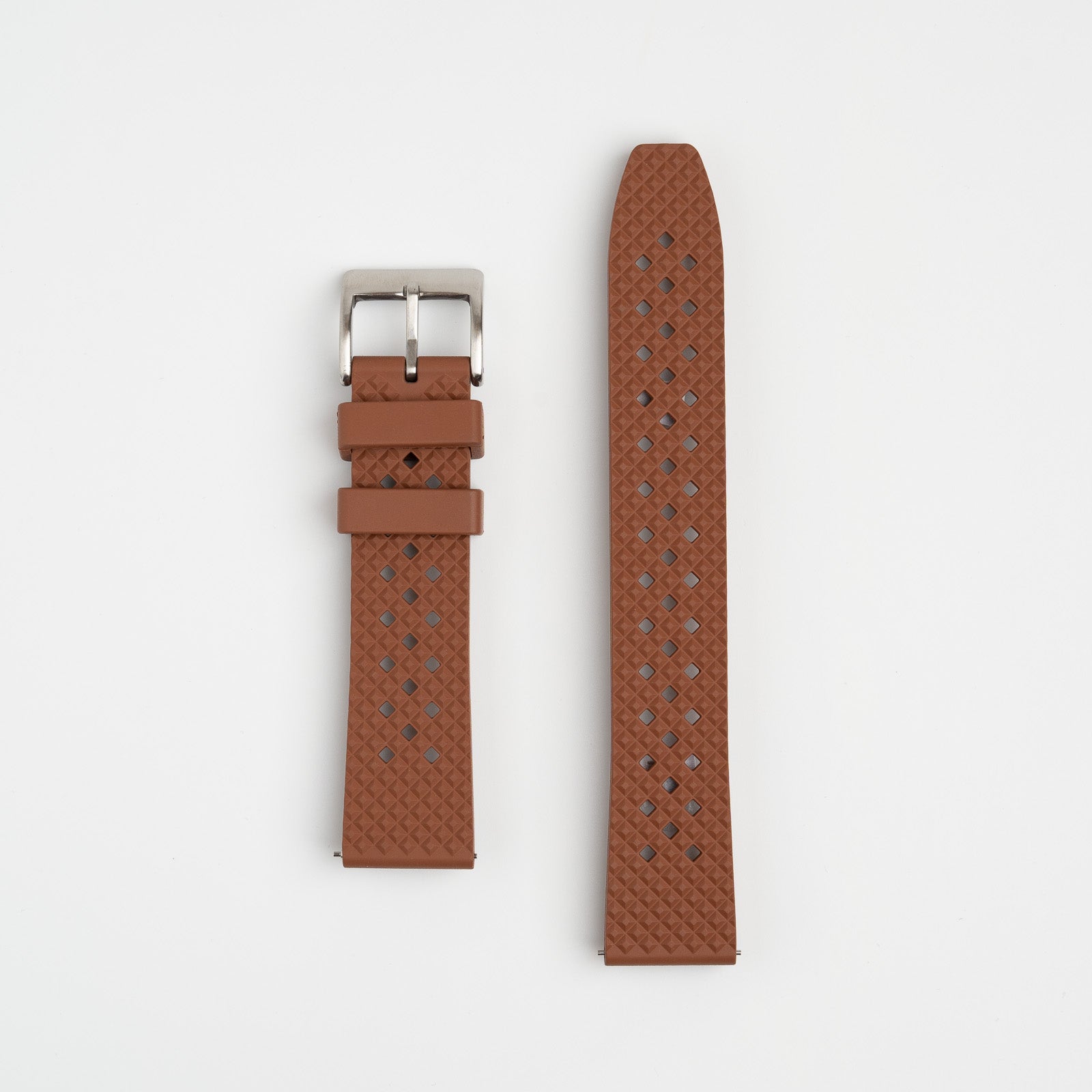 Hex FKM Quick Release Rubber Brown Watch Strap