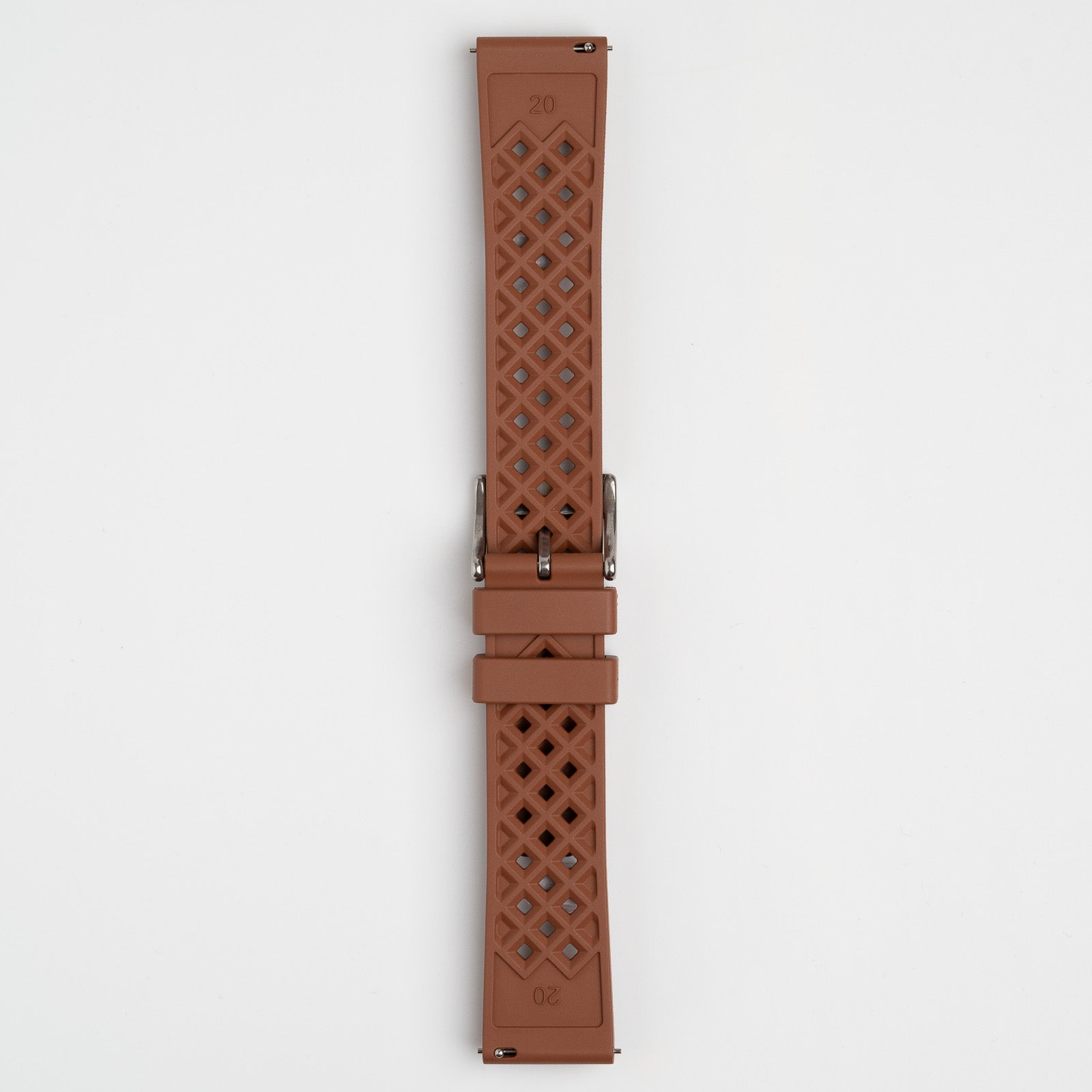 Hex FKM Quick Release Rubber Brown Watch Strap