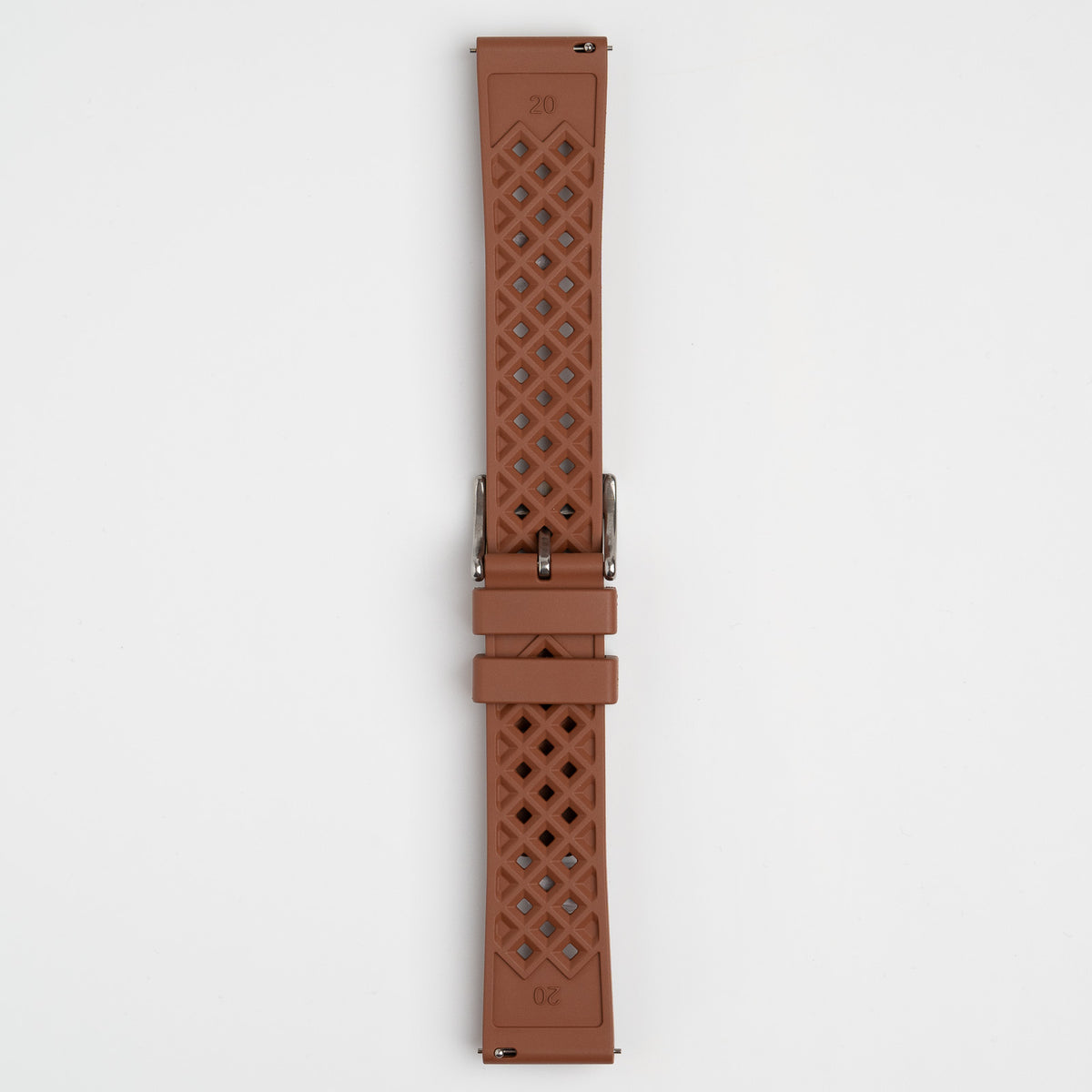 Hex FKM Quick Release Rubber Brown Watch Strap
