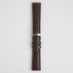 Autentico Lizard Brown Watch Strap, buckled up, front view