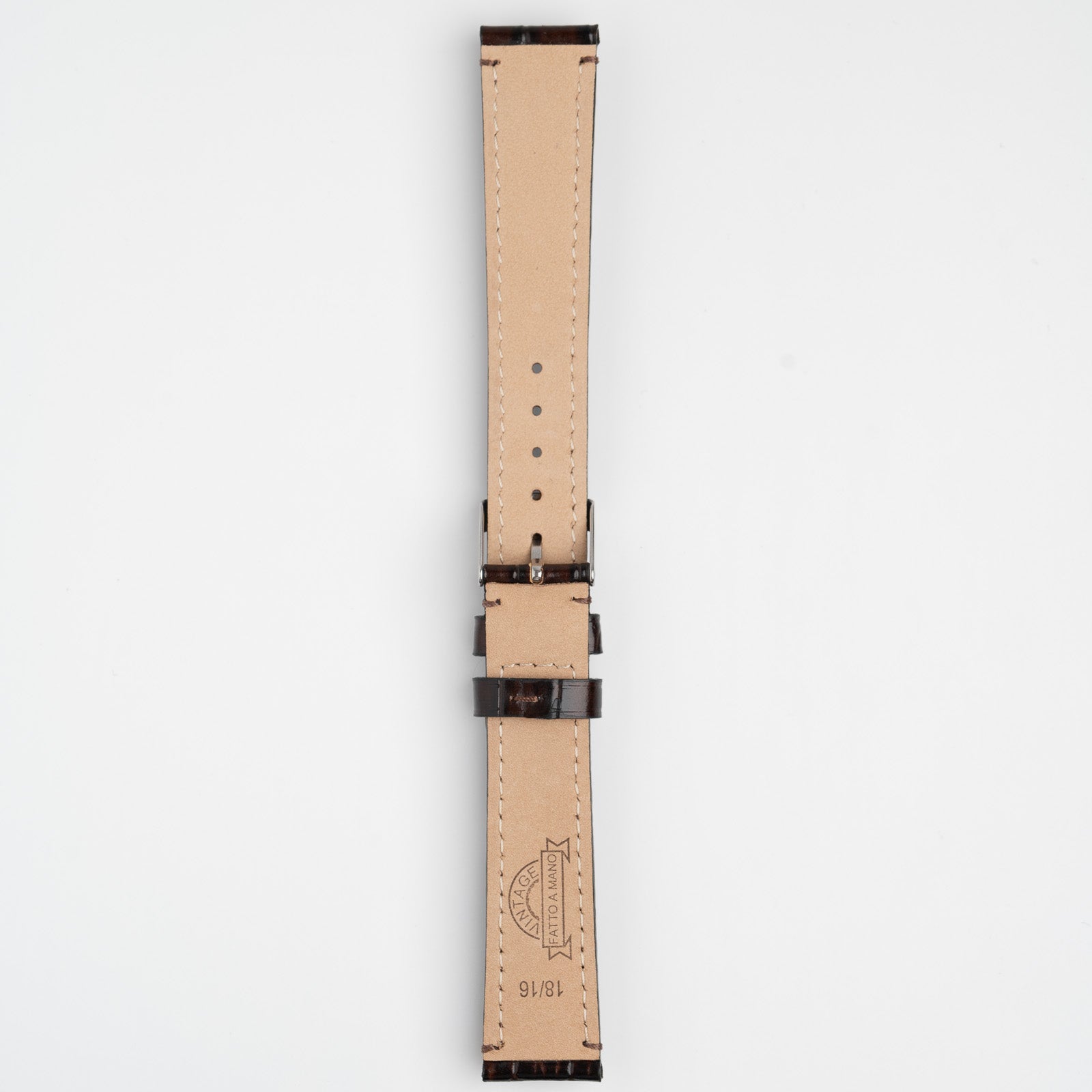 Handmade Alligator Grain Brown Watch Strap