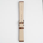 Handmade Contrast Brown Watch Strap, underside showing the lining