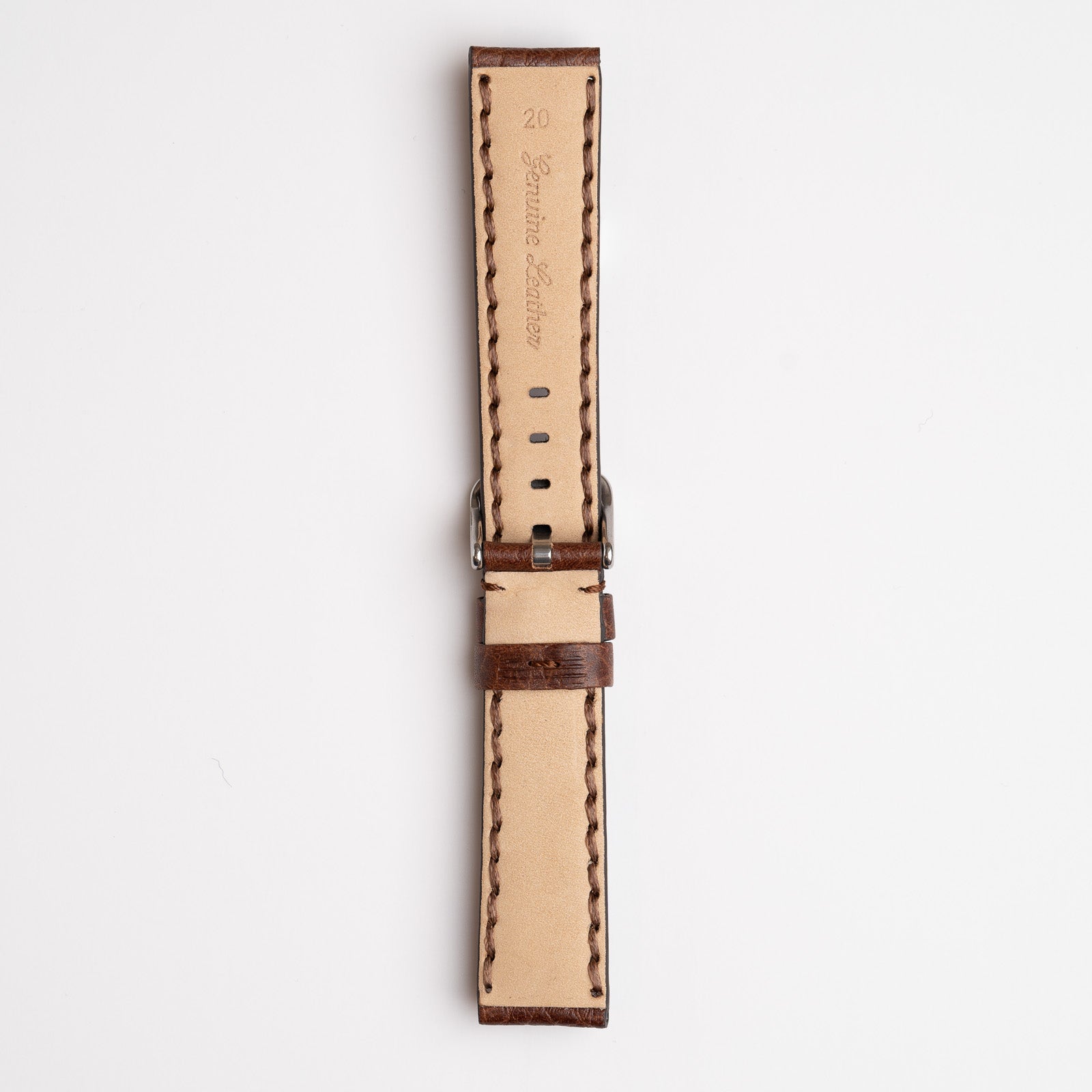Windsor Stitched Brown Watch Strap