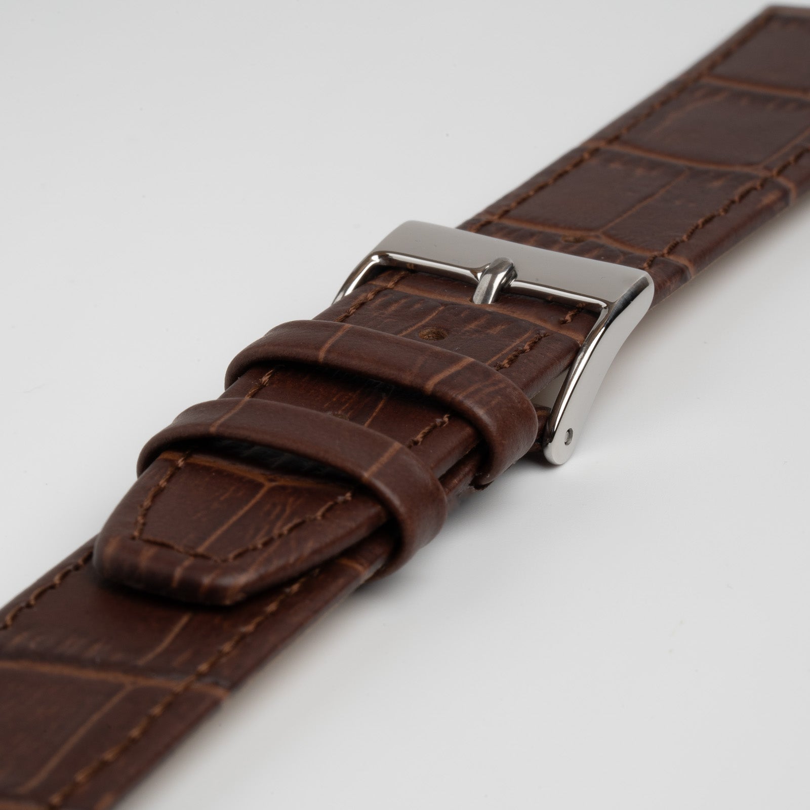 Open Ended Crocodile Brown Watch Strap