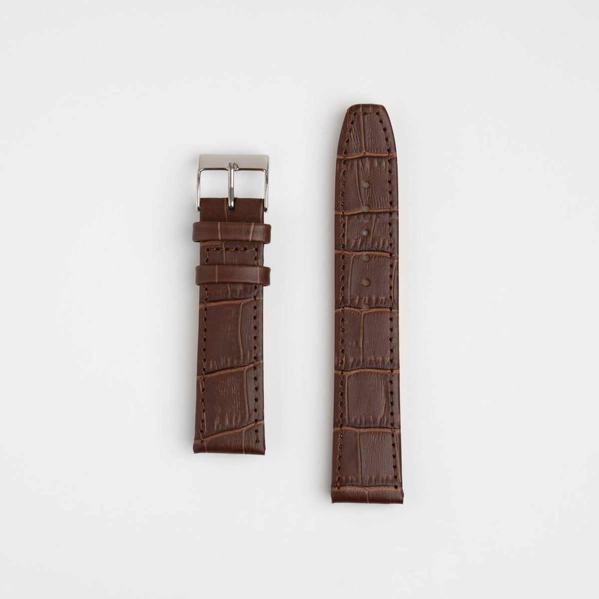 Open Ended Crocodile Brown Watch Strap