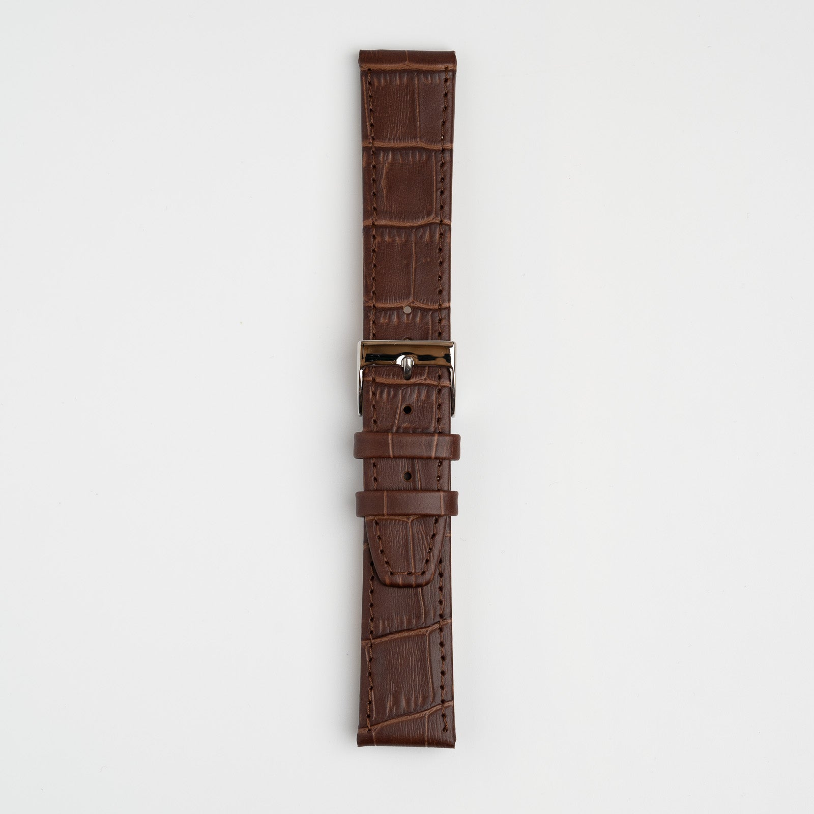 Open Ended Crocodile Brown Watch Strap