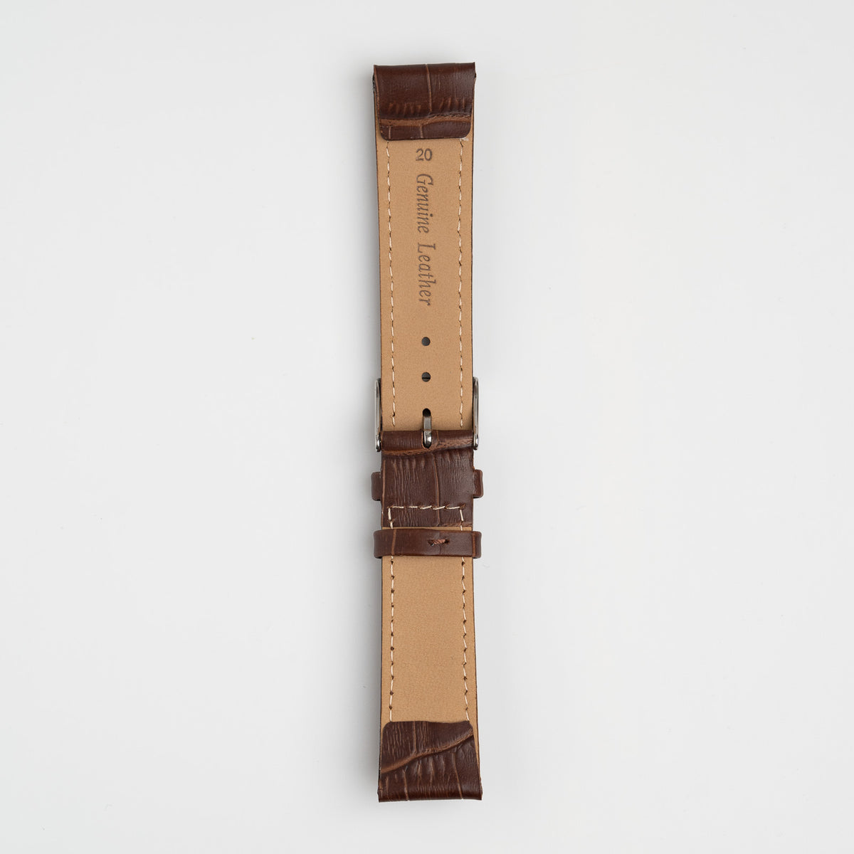 Open Ended Crocodile Brown Watch Strap