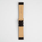Brown Mayfair Lizard XL watch strap, buckled, back view