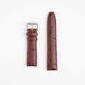 Sandbanks Ostrich Brown Watch Strap, both pieces laid flat