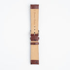 Sandbanks Ostrich Brown Watch Strap, underside showing the lining