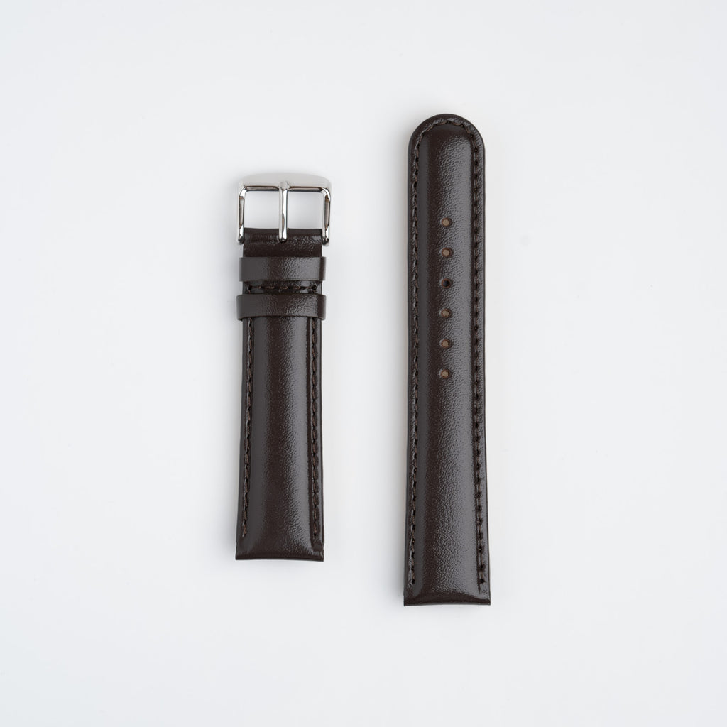 Henley Brown Watch Strap, both pieces laid flat