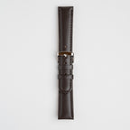 Henley Brown Watch Strap, buckled up, front view
