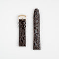 Patent Crocodile Brown Watch Strap, both pieces laid flat
