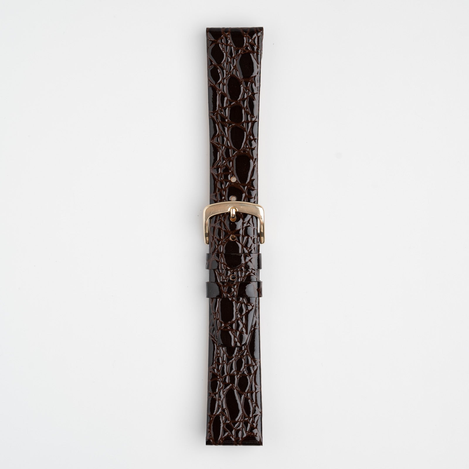 Patent Crocodile Brown Watch Strap