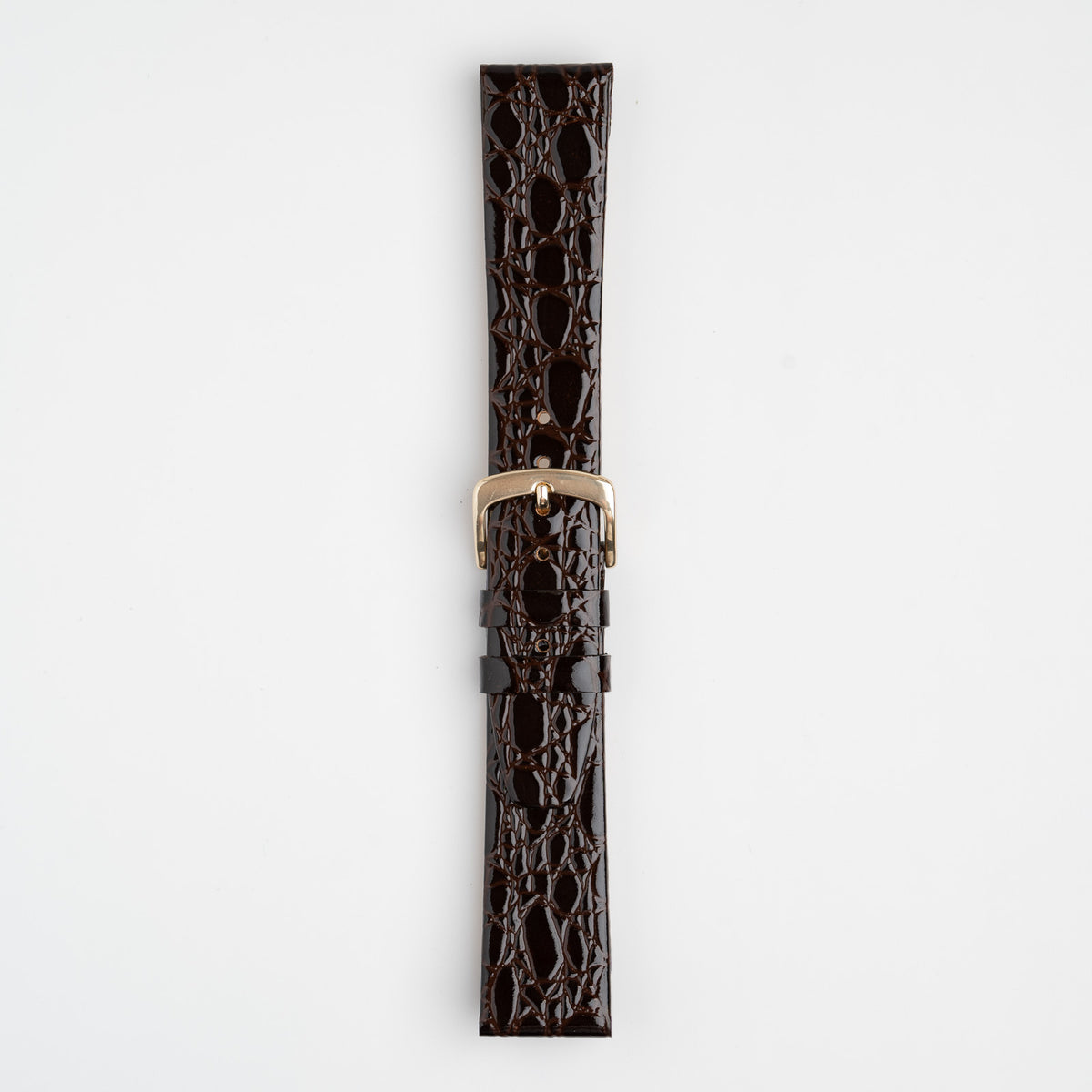 Patent Crocodile Brown Watch Strap