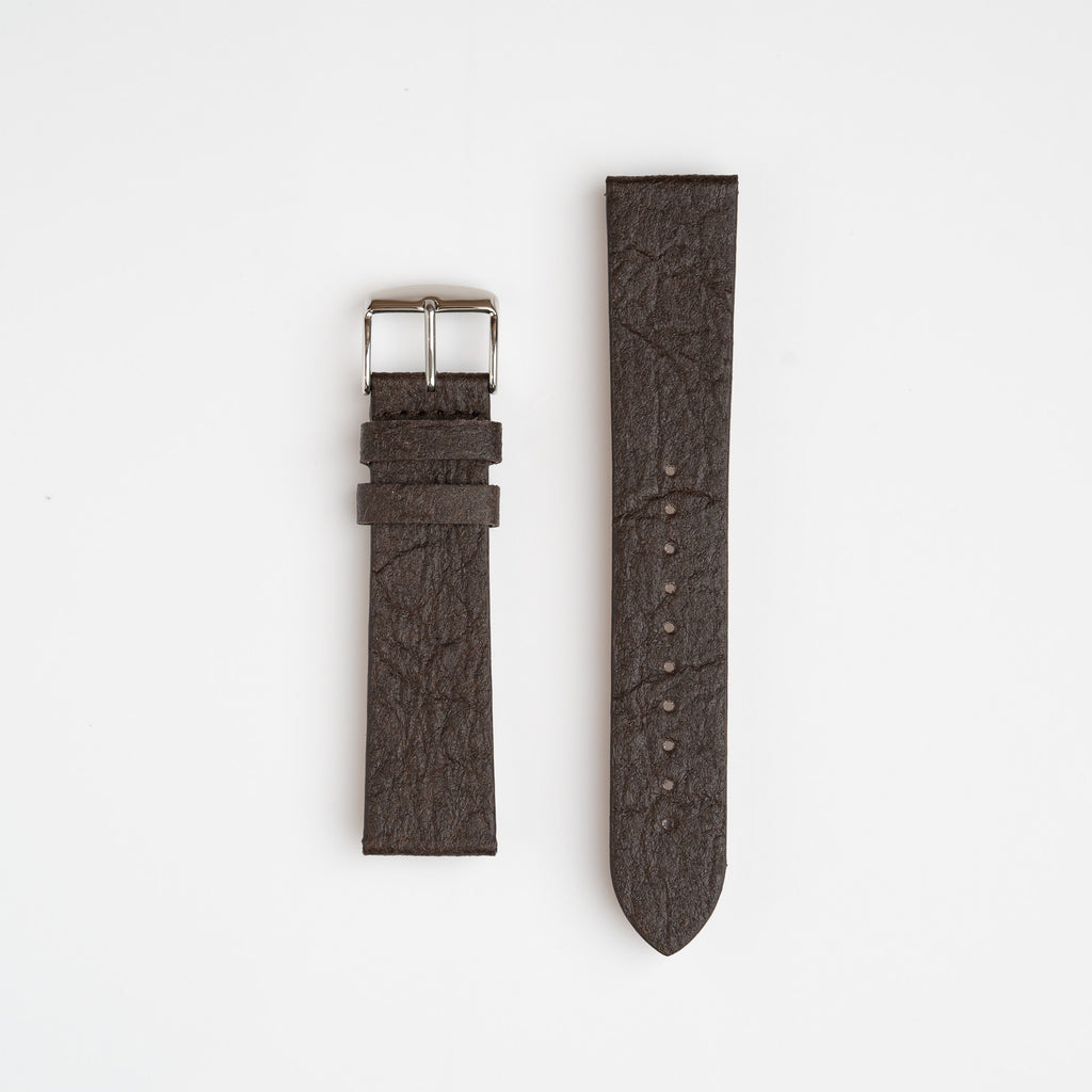 Pineapple Leaf Brown Watch Strap, both pieces laid flat