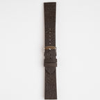 Pineapple Leaf Brown Watch Strap, buckled up, front view