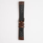 Silverstone Driver Brown Watch Strap, buckled up, front view
