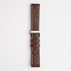 Silverstone Driver Brown Watch Strap, underside showing the lining
