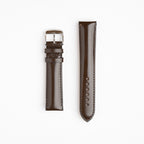 Henley Superior Gloss Brown Watch Strap, both pieces laid flat