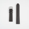 Brown Mayfair Subtle Quick Release watch strap, laid flat with its buckle