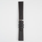 Brown Mayfair Subtle Quick Release watch strap, buckled, front view