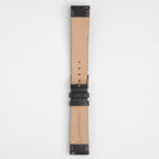 Brown Mayfair Subtle Quick Release watch strap, buckled, back view
