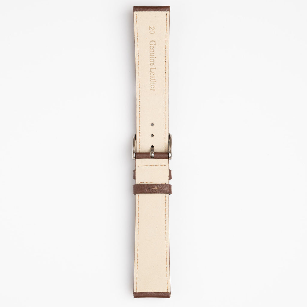 Henley Superior Supple Brown Watch Strap, underside showing the lining