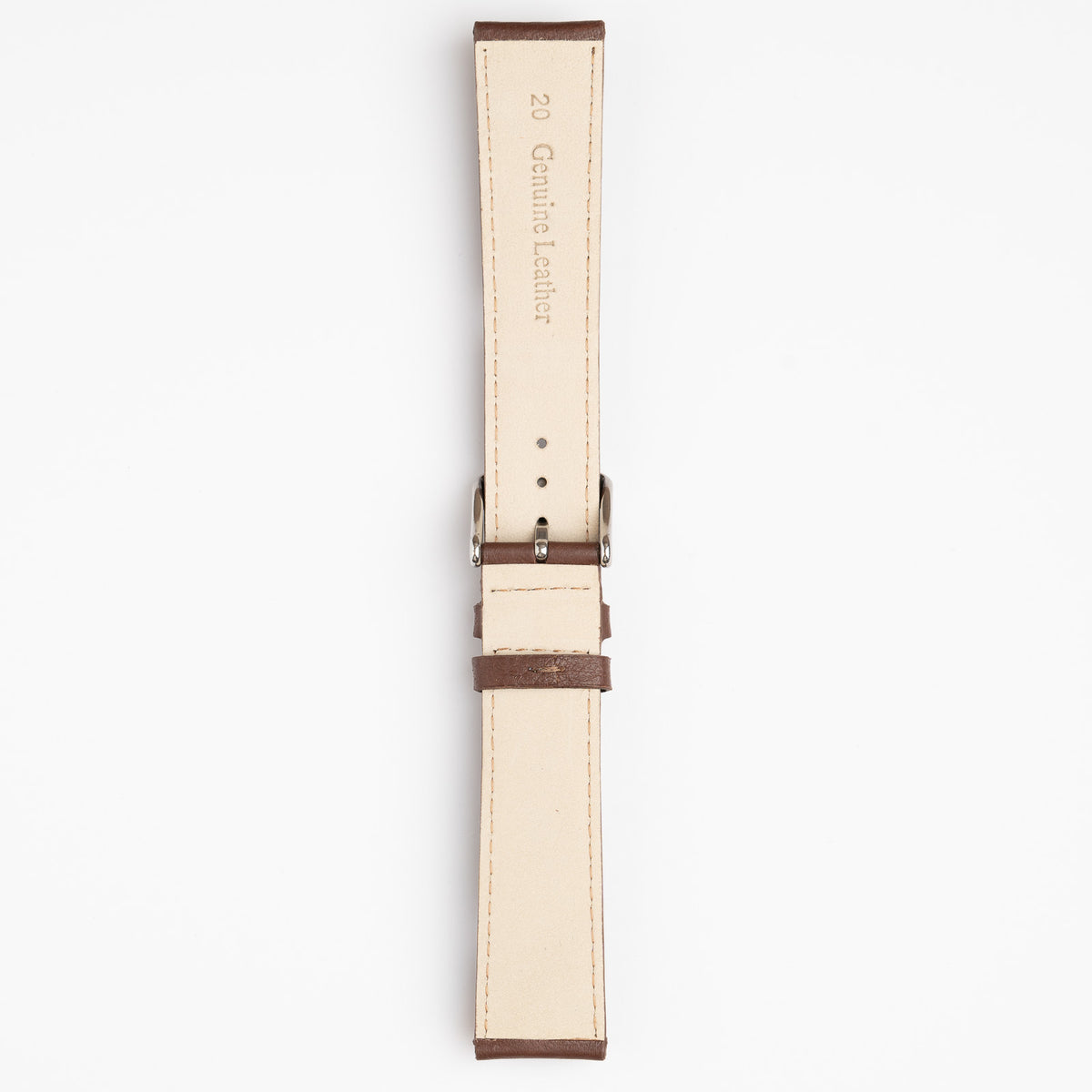 Henley Superior Supple Brown Watch Strap, underside showing the lining