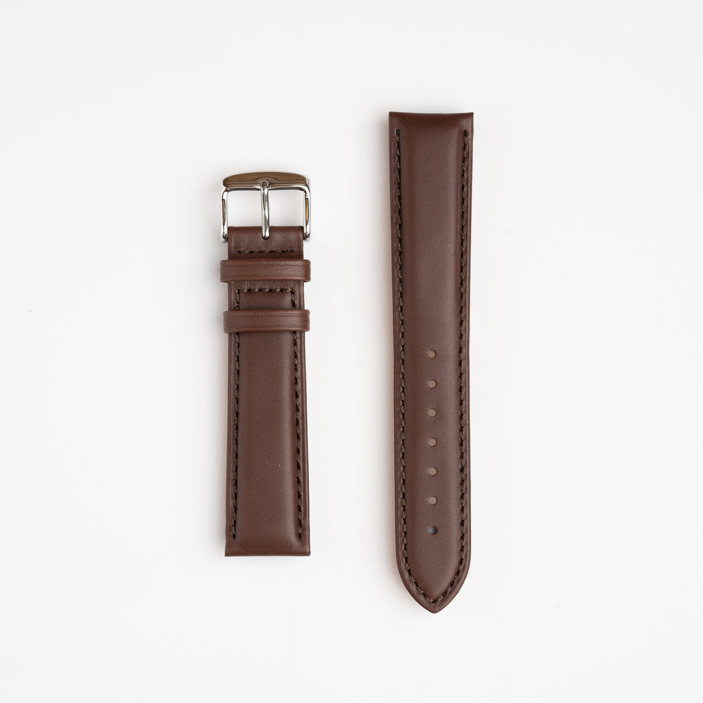 Henley Superior Brown Watch Strap, both pieces laid flat