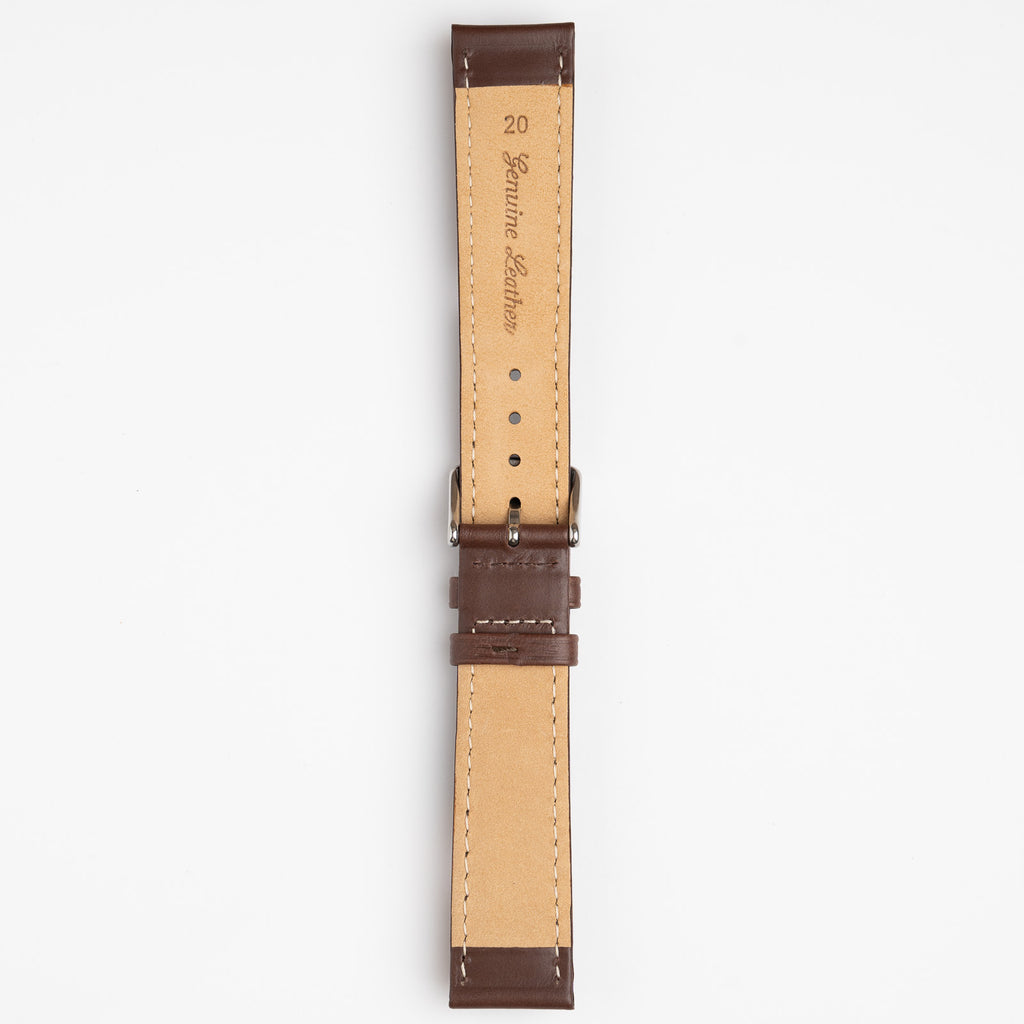 Henley Superior Brown Watch Strap, underside showing the lining