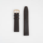 Water Resistant Stitched Brown Watch Strap, both pieces laid flat