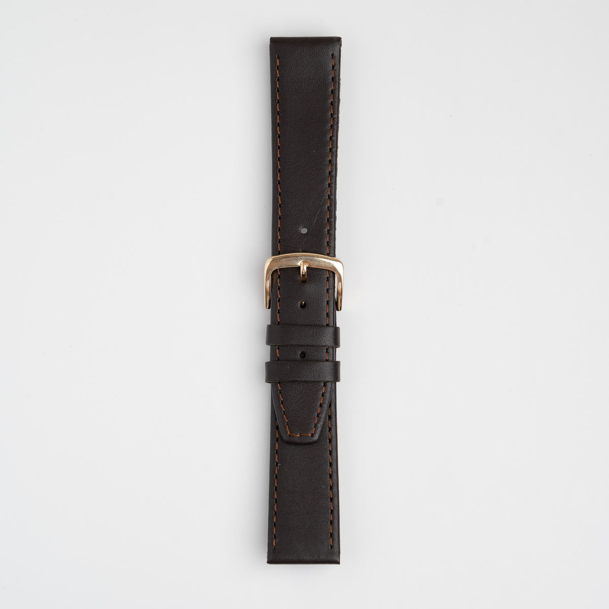 Water Resistant Stitched Brown Watch Strap