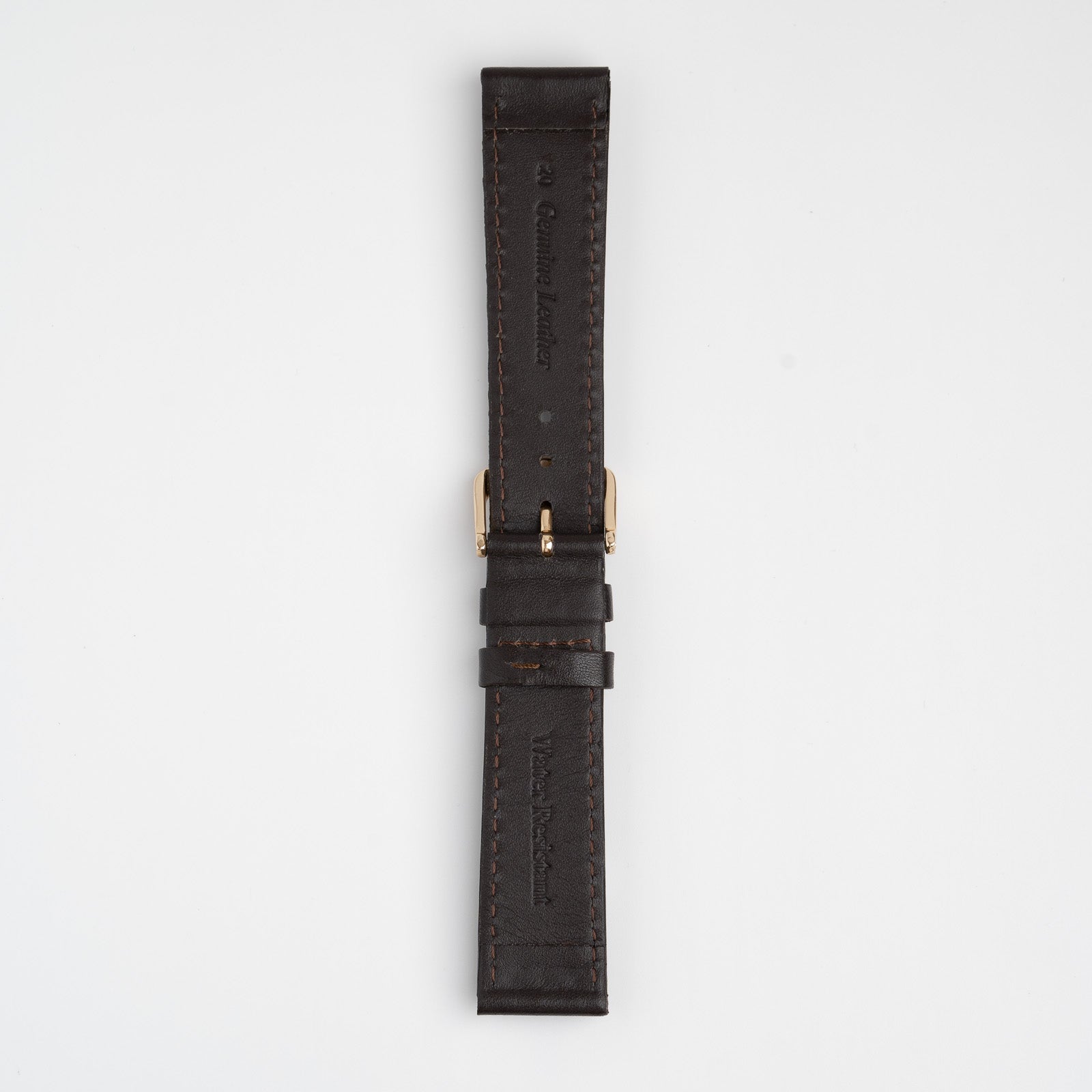 Water Resistant Stitched Brown Watch Strap