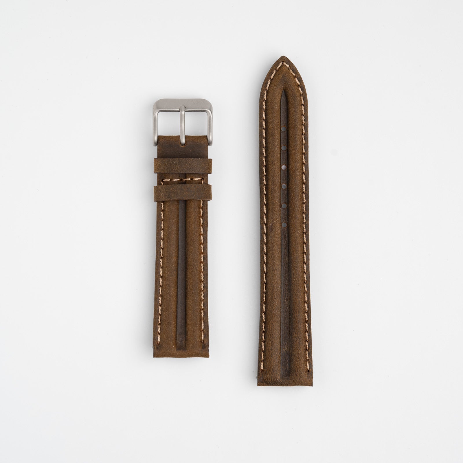 Submerge Double Ridge Brown Watch Strap