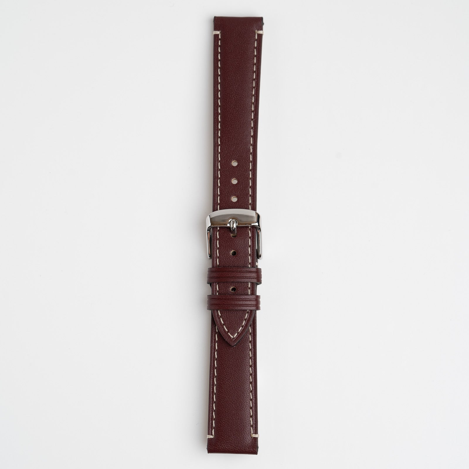 Handmade Contrast Burgundy Watch Strap