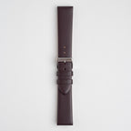 Windsor Smooth Burgundy Watch Strap, buckled up, front view