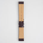 Windsor Smooth Burgundy Watch Strap, underside showing the lining